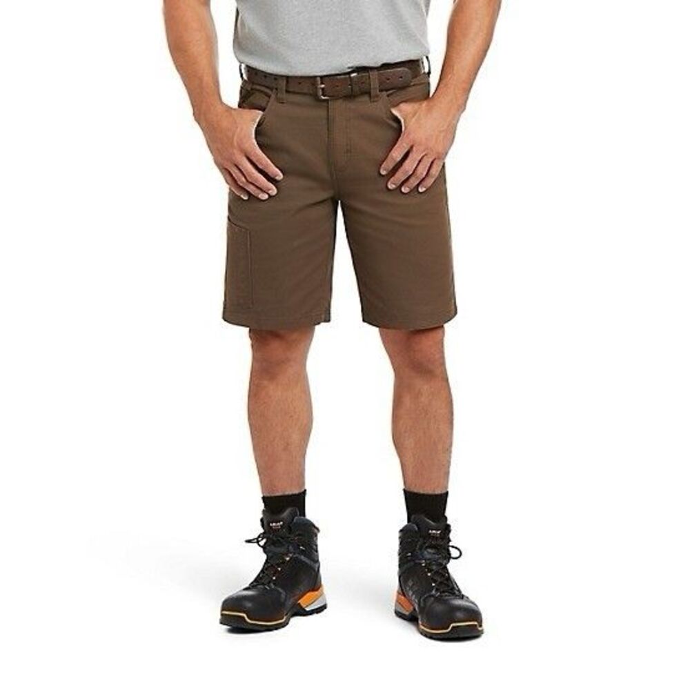 Ariat Shorts Men's 32 Brown Relaxed Rebar Made Tough DuraStretch Work Short NWT
